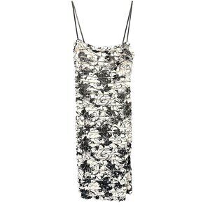 JS COLLECTION - Body con sleeveless short mini dress - 10 - black, white, ruched